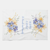 ハッピーイースターフレンズFamilyCrocusとDaffodils キッチンタオル (横)