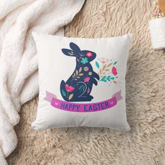 ハッピーイースターフローズンバニー幼児Tシャツ クッション (ブランケット)