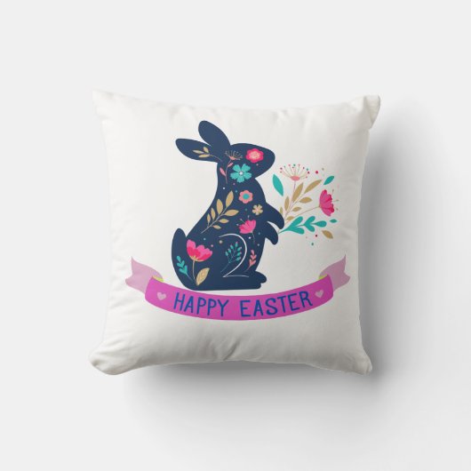 ハッピーイースターフローズンバニー幼児Tシャツ クッション (正面)