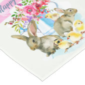 ハッピーイースターフローラとブンニー ショートテーブルランナー (コーナー)