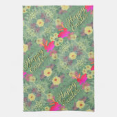 ハッピーイースターフローラバニーズキッチンタオル キッチンタオル (縦)