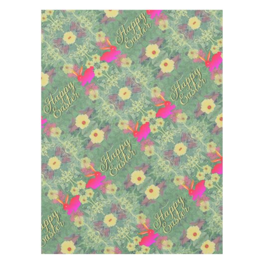 ハッピーイースターフローラバニーテーブルクロス テーブルクロス (正面)