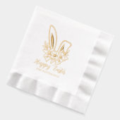 ハッピーイースターフローラバニーパーソナライズされた耳の名前 箔ナプキン (左)