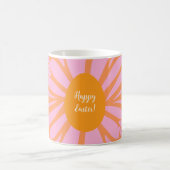 ハッピーイースターフローラバーストオレンジ色の卵 コーヒーマグカップ (中央)