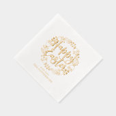 ハッピーイースターフローラパーソナライズされたリース名 箔ナプキン (右)