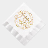 ハッピーイースターフローラリースエレガントスクリプト 箔ナプキン (右)