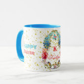 ハッピーイースターフローラ加飾モノグラムタイポグラフィ マグカップ (正面左)