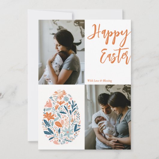 ハッピーイースターフローラ調和コラージュ シーズンカード (正面)