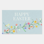 ハッピーイースターフローラ鳥 長方形シール (正面)
