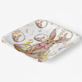 ハッピーイースターブラウンバンニ ペーパープレート (傾斜あり)