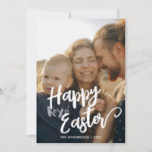 ハッピーイースターブラシスクリプトの写真 シーズンカード (正面)