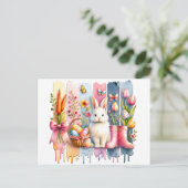 ハッピーイースターブラシストローク ポストカード (スタンド正面)