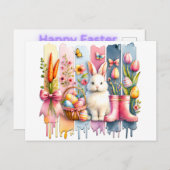 ハッピーイースターブラシストローク ポストカード (正面/裏面)