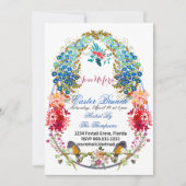 ハッピーイースターブランチ装飾卵鳥フローラ 招待状 (正面)