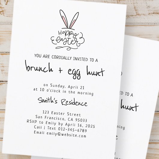 ハッピーイースターブランチ＆イースターエッグハント 招待状