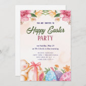 ハッピーイースターブランチ&エッグ狩り招待状 招待状 (正面/裏面)