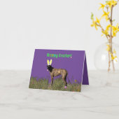 ハッピーイースターブリンドルグレートデーン カード (黄色い花)