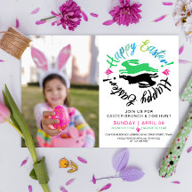 ハッピーイースターブルンチエッグ狩りバニーカラフル写真