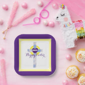 ハッピーイースターブルースカイクロス復活 ペーパープレート (パーティー)