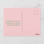 ハッピーイースターブルーピンクグリーン卵グリーティングポストカード ポストカード (裏面)