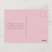 ハッピーイースターブルーピンクパープル飾エグエッグ ポストカード (裏面)