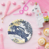 ハッピーイースターブルーホワイトイエローラビットチノワセリー ペーパープレート (パーティー)