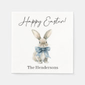 ハッピーイースターブルー スタンダードカクテルナプキン (正面)