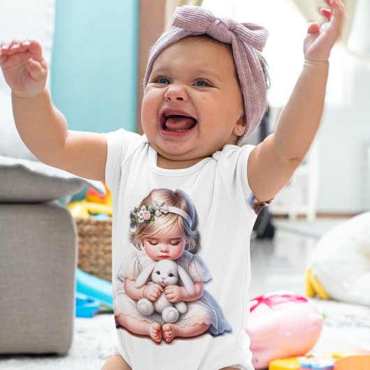 ハッピーイースターベビーガール ベビーボディスーツ