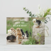 ハッピーイースターベビーチックグリーティングカード 招待状 (スタンド正面)