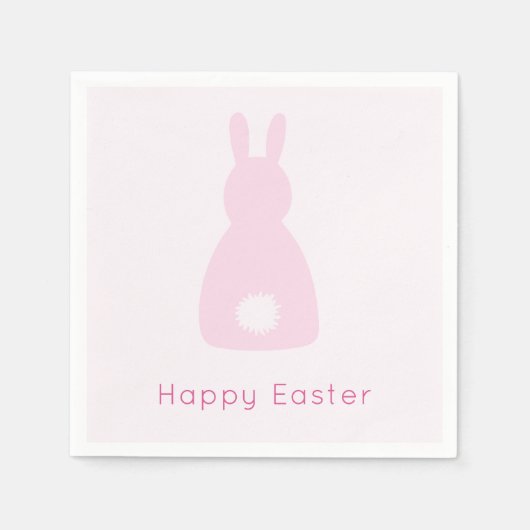 ハッピーイースターベビーピンクバニーテール スタンダードカクテルナプキン (正面)
