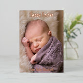 ハッピーイースターベビー発表 箔招待状 (立ち正面)