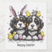 ハッピーイースターベルネーズマウンテンドッグ ワインラベル (シングルラベル)