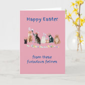 ハッピーイースターペットのグリーティングカード カード (黄色い花)