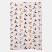 ハッピーイースターペンブロークウェルシュコーギードッグ キッチンタオル (縦)