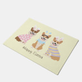 ハッピーイースターペンブロークウェルシュコーギードッグ ドアマット (アングル)