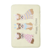 ハッピーイースターペンブロークウェルシュコーギードッグ バスマット (正面縦)