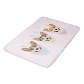 ハッピーイースターペンブロークウェルシュコーギードッグ バスマット (アングル)