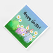 ハッピーイースターペーパーナプキンバニーエッグキュートカラフル (コーナー)