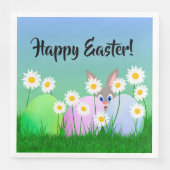 ハッピーイースターペーパーナプキンバニーエッグキュートカラフル (正面)