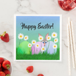 ハッピーイースターペーパーナプキンバニーエッグキュートカラフル