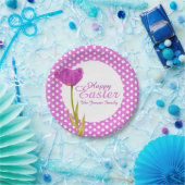 ハッピーイースターホリデイズパープルパーティー紙プレート ペーパープレート (パーティー)