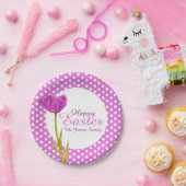 ハッピーイースターホリデイズパープルパーティー紙プレート ペーパープレート (パーティー)