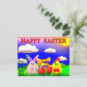 ハッピーイースターホリデカラフルィポストカード シーズンポストカード (スタンド正面)