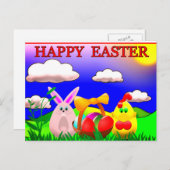ハッピーイースターホリデカラフルィポストカード シーズンポストカード (正面/裏面)