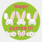 ハッピーイースターホリデートレンディーバニーフローラ ラウンドシール (正面)