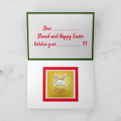 ハッピーイースターホリデーバニーフローラホリデーカード シーズンカード (内部)