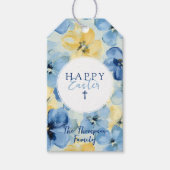 ハッピーイースターホリデーフローラ宗教十字名 ギフトタグ (正面)