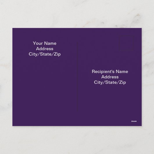 ハッピーイースターホワイトクロスパープルクリスチャン シーズンポストカード (裏面)