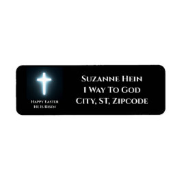 ハッピーイースターホワイトクロス差出人住所 ラベル