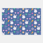 ハッピーイースターホワイトラブラビット ラッピングペーパーシート (正面)